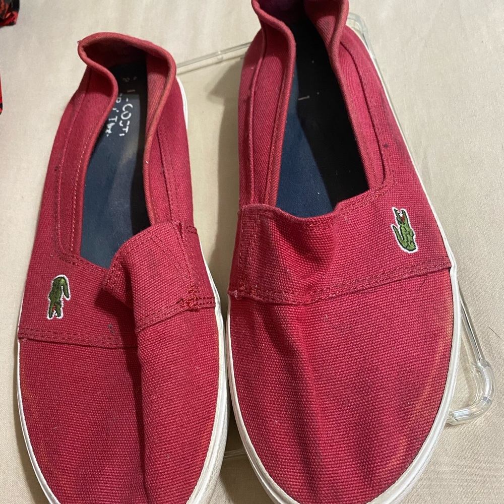 Lacoste Red Slip Ons